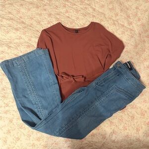 Express Flare Jeans Size 6 Medium Wash High Rise Fitted Bootcut Denim